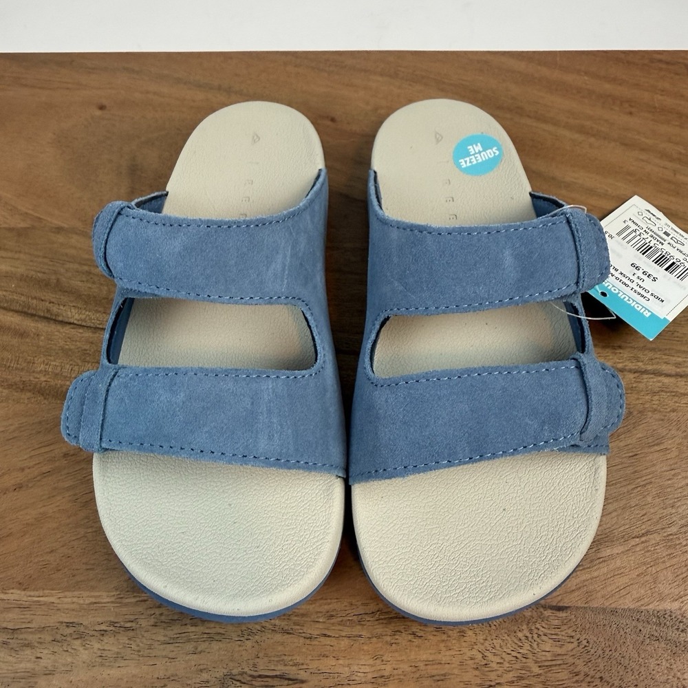New NWT Big Kids Reef Little Ojai Suede Blue Sandals Shoes Size 1 Y